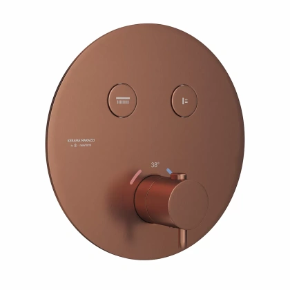 Встраиваемый термостатический смеситель для душа ETERNA, брашированная медь