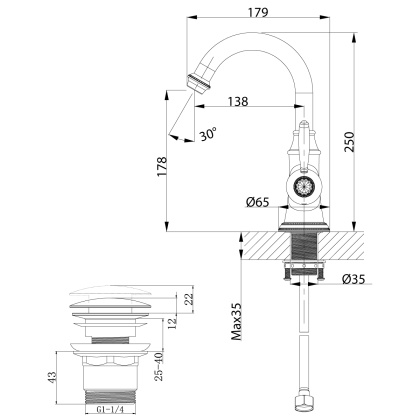 Смеситель Lemark Spark LM6707RG для раковины Смеситель Lemark Spark LM6707RG для раковины
