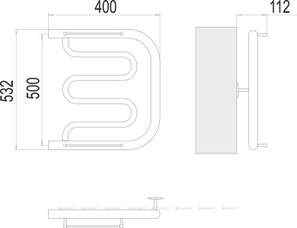Полотенцесушитель Terminus Фокстрот (1")500х400