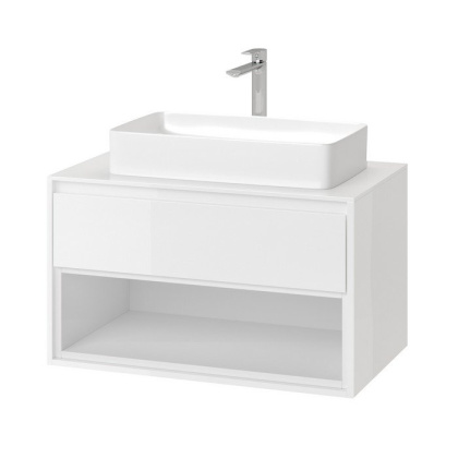 Тумба под накладную раковину EXCELLENT Tuto 80 см (белый/белый), 1 ящик Тумба под накладную раковину EXCELLENT Tuto 80 см (белый/белый), 1 ящик