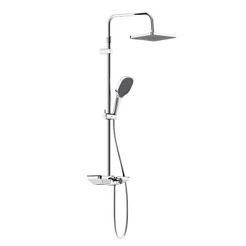 940730000 Merkur душевая система с ванно-душевым смесителем-полкой и прогрессивным картриджем, Хром