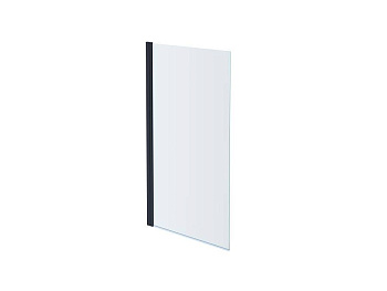 AQ DEL SBA 08015BL Шторка на ванну, одноэлементная, поворотная 800X1500 профиль черный, стекло прозрачное