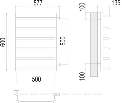 Полотенцесушитель Terminus Стандарт П6 500х600 бп500