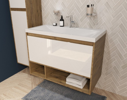 Тумба подвесная под умывальник Monaсo Wood 900х480 1 ящик (ШхГхВ) 898х476х607