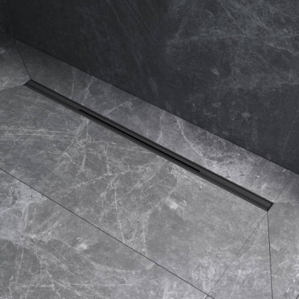 W01SC-S11-080-05BM MasterFlow Трап для душа линейный универс затвор Slim line 80см цвет черн мат