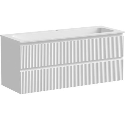 Тумба подвесная SANCOS Snob R 1195х445х500, c двумя ящиками оснащенными доводчиками, Bianco, арт.SNR120W Тумба подвесная SANCOS Snob R 1195х445х500, c двумя ящиками оснащенными доводчиками, Bianco, арт.SNR120W