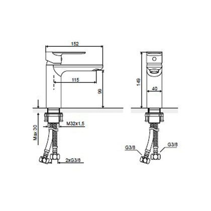 Смеситель для умывальника EXCELLENT Glad ARAC.1101CR (хром)