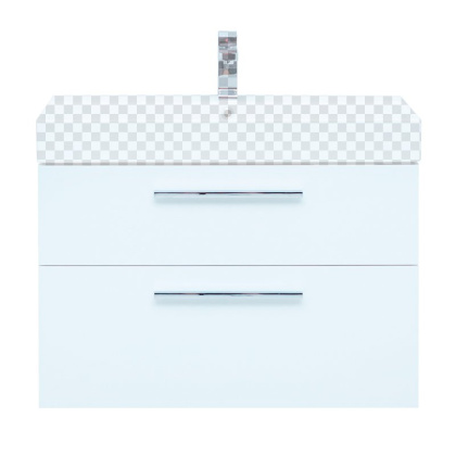 Тумба под раковину Aquanet Nova 85 белый глянец, 2 ящика