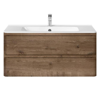 База под раковину Vico 1000 подвесная, 2 выкатных ящика soft close, V.Oak