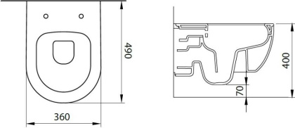 Чаша подвесного унитаза Allen Brau Priority 4.31002.31 черный матовый Чаша подвесного унитаза Allen Brau Priority 4.31002.31 черный матовый