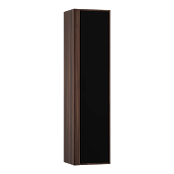 Пенал Metropole правосторонний, цвет сливовое дерево, фасад черное акриловое стекло Пенал Metropole правосторонний, цвет сливовое дерево, фасад черное акриловое стекло