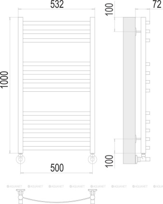 Полотенцесушитель Terminus Авиэль П12 500х1000