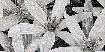 Декор 3 April чёрный 25х50