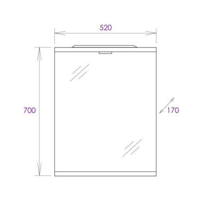 Зеркало Onika Омега 52 белое, с подсветкой