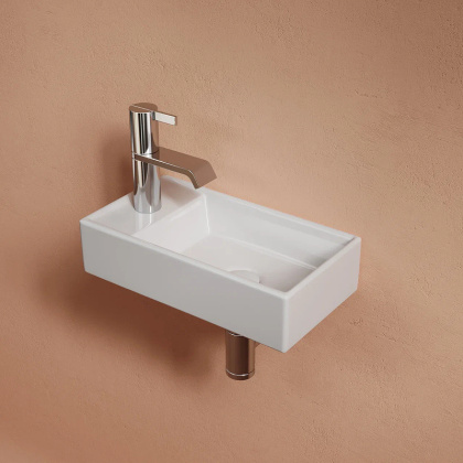 Умывальник подвесной прямоугольный (чаша справа, отверстие под смеситель слева) Element 407*217*100 Умывальник подвесной прямоугольный (чаша справа, отверстие под смеситель слева) Element 407*217*100