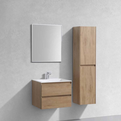 База под раковину Luka 600 подвесная, 2 выкатных ящика soft-close, N.Oak