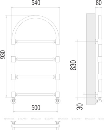 Полотенцесушитель Terminus Версаль П4 500х930