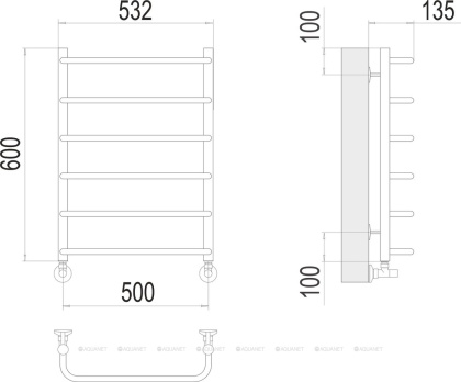 Полотенцесушитель Terminus Стандарт П6 500х600