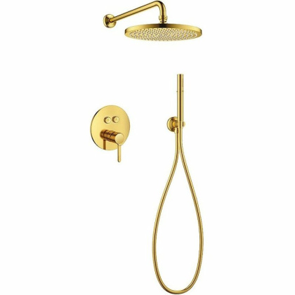 ECO-DSET-BORO Душевой набор (встраиваемый смеситель с кнопочным управлением, верхний душш диаметр 25 см, ручной душ со шлангом, штуцером и держател