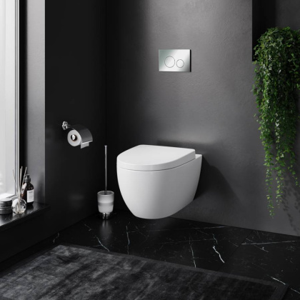 IS49051.111738 Комплект Инсталляция с клавишей Pro L глянец. Хром с подвесным унитазом Awe с сид м/лифт