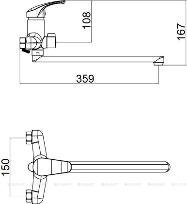 Смеситель для ванны OneLife P01-211cr полимерный