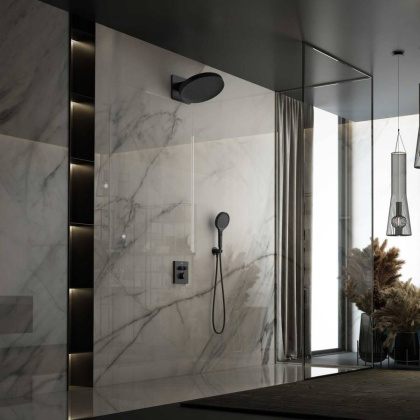 Душевой комплект Inspire VSFW-3I21MT3MB встраиваемый, термостатический, двухрежимный, черный