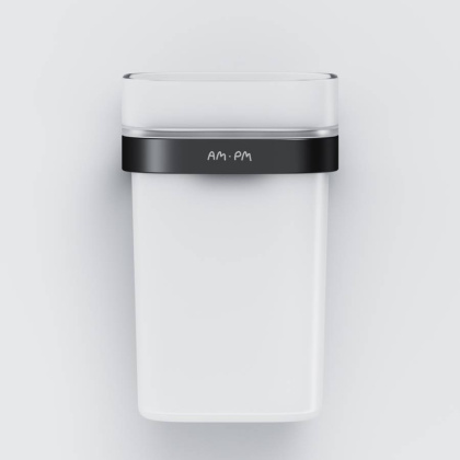 Стеклянный стакан Func с настенным держателем, 11,8х7,5х8,3 см, белый, A8F34322