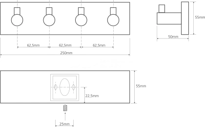 Планка с 4-мя крючками