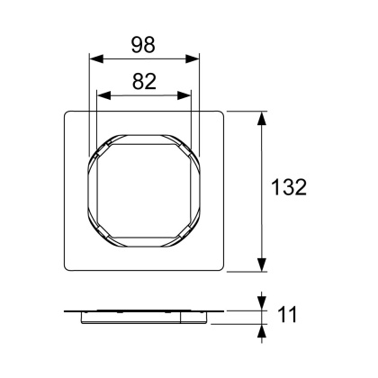 Основа для плитки TECEdrainpoint S, 100 мм, из нержавеющей стали, без рамки