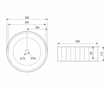 Раковина Abber Bequem 36х36 AC2111 Раковина Abber Bequem 36х36 AC2111