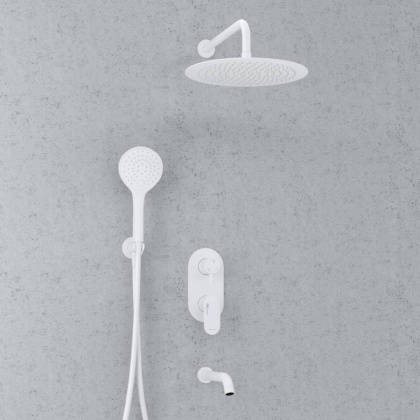 A85161 Встраиваемый комплект для ванны с верхней душевой насадкой, белыйи изливом Wasserkraft A85161 Встраиваемый комплект для ванны с верхней душевой насадкой, белыйи изливом Wasserkraft