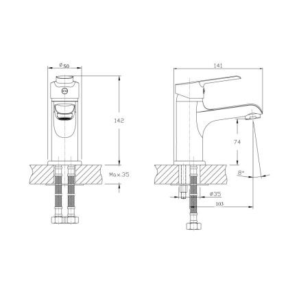 Смеситель для умывальника RUSH Victoria (VI7135-11) Смеситель для умывальника RUSH Victoria (VI7135-11)