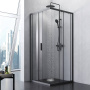 W93G-403-090BT Душевое ограждение Gem S Square Slide 90x90 стекло прозрачное, профиль Черный матовый