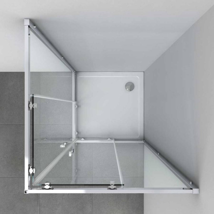 Душевой уголок Alpha VSS-3AL100CLB, 1000*1000, черный, стекло прозрачное