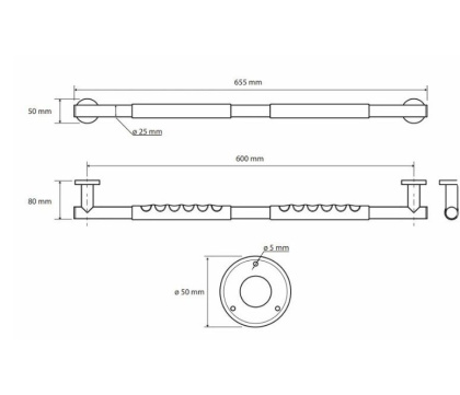 Поручень прямой, резина