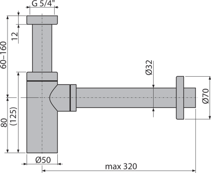 Сифон для умывальника DN32 DESIGN, GOLD-мат Сифон для умывальника DN32 DESIGN, GOLD-мат