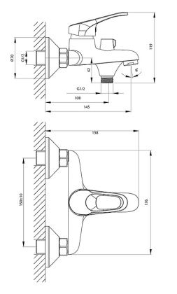Смеситель Rossinka B35-30 для ванны