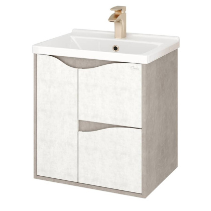 Тумба Onika Брендон 60 подвесная, бетон крем/камень светлый (ум.Миранда 60)