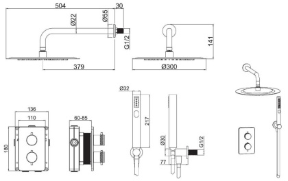 Душевой комплект Allen Brau Priority 5.31013-BN (с внутренней частью) никель браш Душевой комплект Allen Brau Priority 5.31013-BN (с внутренней частью) никель браш