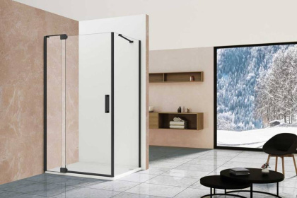 Душевой уголок Extra VSR-1E101110CLB, 1000/1100*1000, черный, стекло прозрачное