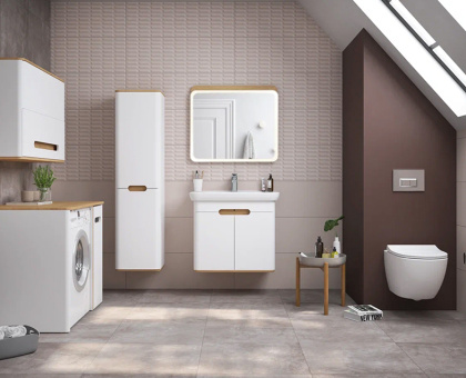 Пенал Sentо, с корзиной для белья, 40 см, цвет матовый белый, правосторонний  ( ножки 61069 заказываются отдельно ) Пенал Sentо, с корзиной для белья, 40 см, цвет матовый белый, правосторонний  ( ножки 61069 заказываются отдельно )