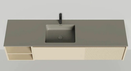 Подвесная тумба Domino 1800, эмаль Onda Plus, с открытой полкой Подвесная тумба Domino 1800, эмаль Onda Plus, с открытой полкой