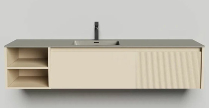 Подвесная тумба Domino 1800, эмаль Onda Plus, с открытой полкой Подвесная тумба Domino 1800, эмаль Onda Plus, с открытой полкой