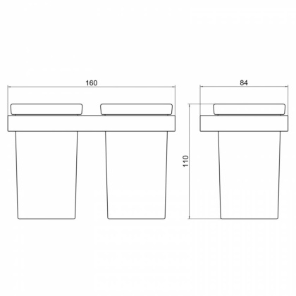 Стакан для зубных щеток двойной Timo Petruma 15234/03 черный