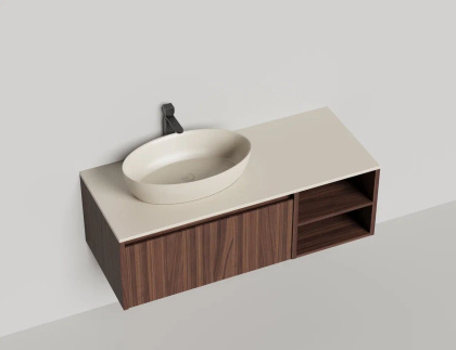 Подвесная тумба Domino 1200, шпон, с открытой полкой