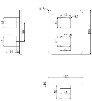 Смеситель термостатический для душа скрытого монтажа OMNIRES PARMA PM7436CRB (хром/белый)
