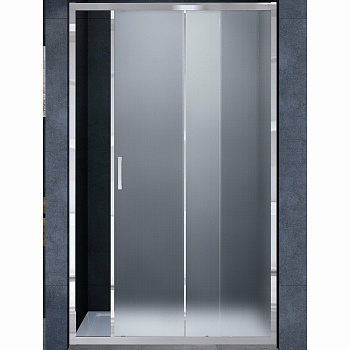 Душевая дверь Alpha VDS-3AL140MT, 1400, хром, стекло текстурное