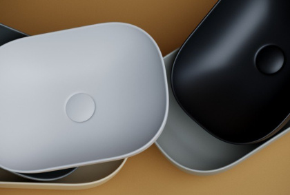 Умывальник чаша накладная прямоугольная (цвет Темный Антрацит Матовый) Element 455*325*135мм