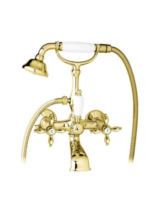 NOSTALGIA-VD-01-M Смеситель для ванны с ручным душем Исполнение: Хром, Ручки: Хром 