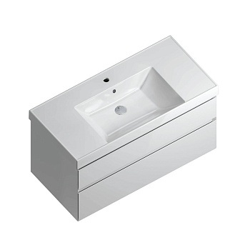 Тумба CUBO подвесная с ящиками 100, белая глянцевая CU.100\WHT